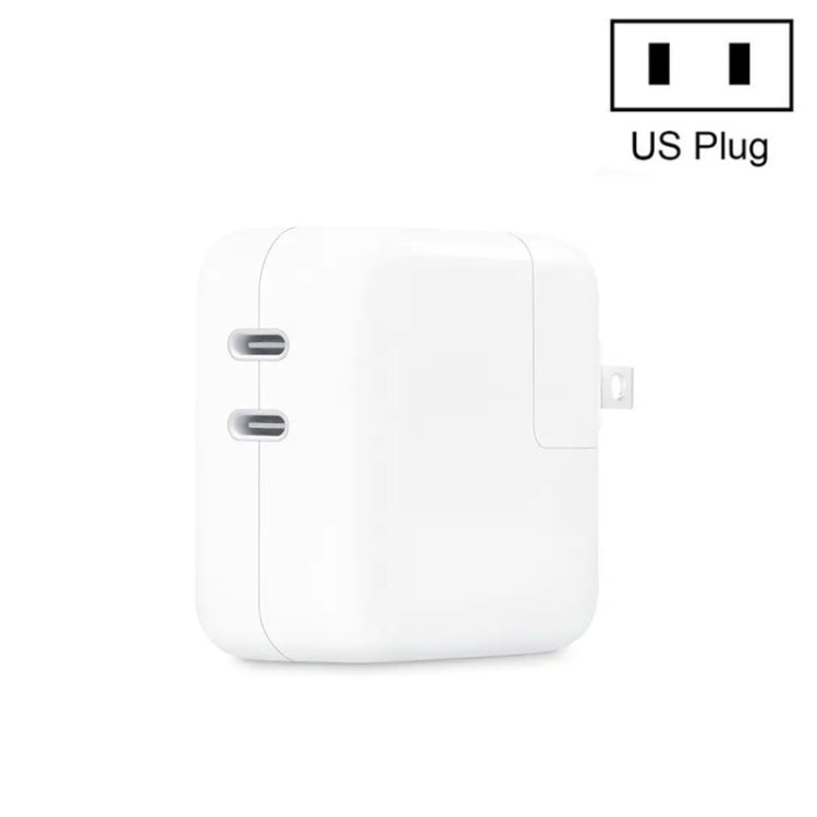 35W PD3.0 USB-C / Type-C 듀얼 포트 충전기 iPhone / iPad 시리즈용, 미국 플러그, 유럽 플러그