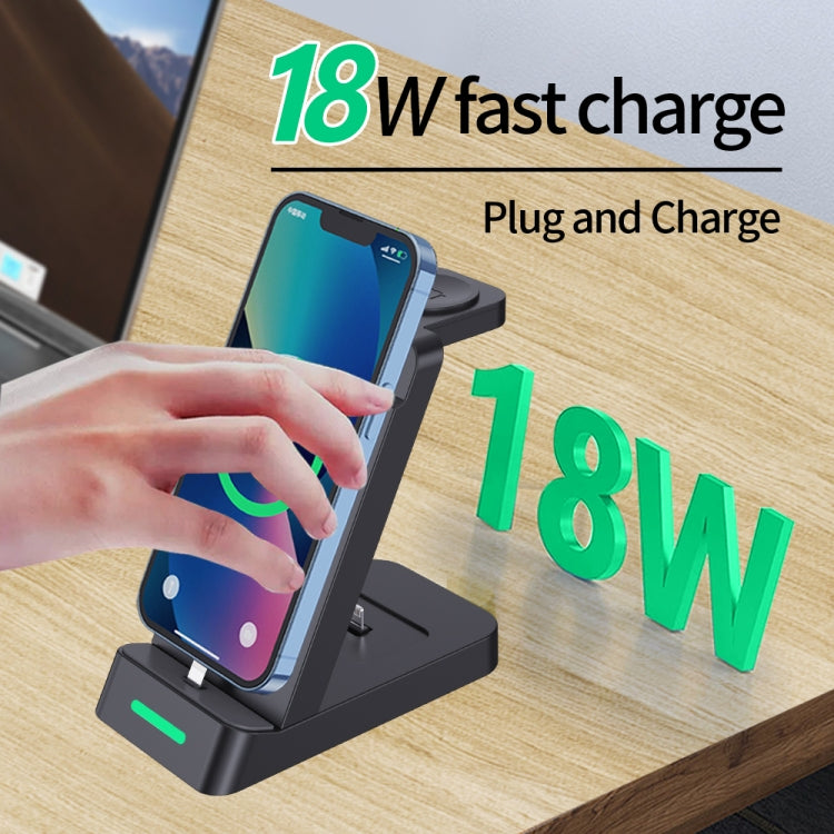 B20 18W 3-in-1 무선 충전 스탠드 충전 도크 아이폰 애플 워치 시리즈용, B20 for Apple