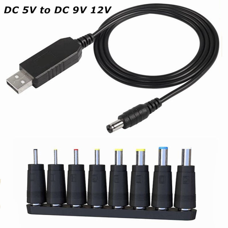 DC 5V에서 DC 9V 12V로 변환하는 USB 전압 승압 컨버터 케이블, 1A 승압 변압기 전원 조절 케이블, LED 디스플레이 포함, DC 5V에서 DC 9V 12V