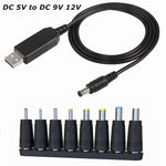 DC 5V에서 DC 9V 12V로 변환하는 USB 전압 승압 컨버터 케이블, 1A 승압 변압기 전원 조절 케이블, LED 디스플레이 포함, DC 5V에서 DC 9V 12V