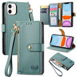 러브 지퍼 랜야드 가죽 휴대폰 케이스, 아이폰 11용, 아이폰 11 Pro용, 아이폰 X / XS용, 아이폰 XR용, 아이폰 XS Max용, 아이폰 7 Plus / 8 Plus용, 아이폰 6 Plus / 6s Plus용, 아이폰 6 / 6s용