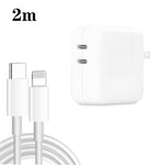 35W PD3.0 USB-C / 타입-C 듀얼 포트 충전기 + 타입-C to 8핀 데이터 케이블, US 플러그, US 플러그 + 1m 8핀 케이블, US 플러그 + 2m 8핀 케이블