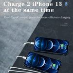 35W PD3.0 USB-C / 타입-C 듀얼 포트 충전기 + 타입-C to 8핀 데이터 케이블, US 플러그, US 플러그 + 1m 8핀 케이블, US 플러그 + 2m 8핀 케이블