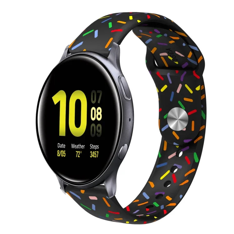 스포츠 무지개 점 실리콘 버클 시계 밴드, Samsung Galaxy Watch 4 40mm / 44mm용, Samsung Galaxy Watch 4 Classic 42mm / 46mm용