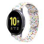 스포츠 무지개 점 실리콘 버클 시계 밴드, Samsung Galaxy Watch 4 40mm / 44mm용, Samsung Galaxy Watch 4 Classic 42mm / 46mm용