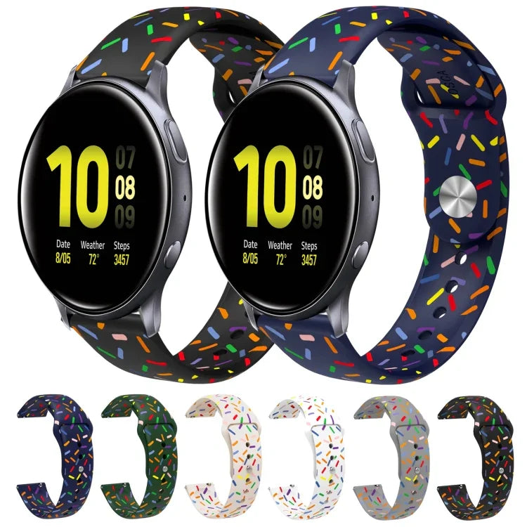 스포츠 무지개 점 실리콘 버클 시계 밴드, Samsung Galaxy Watch 4 40mm / 44mm용, Samsung Galaxy Watch 4 Classic 42mm / 46mm용