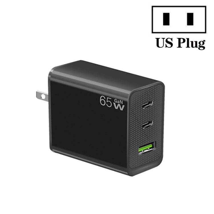 GaN PD65W 타입-C x 2 + USB3.0 노트북 어댑터 애플 맥북 시리즈용, US 플러그