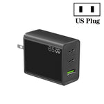 GaN PD65W 타입-C x 2 + USB3.0 노트북 어댑터 애플 맥북 시리즈용, US 플러그