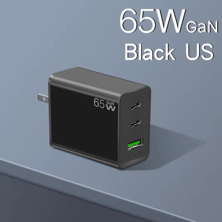 GaN PD65W 타입-C x 2 + USB3.0 노트북 어댑터 애플 맥북 시리즈용, US 플러그