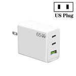 GaN PD65W 타입-C x 2 + USB3.0 노트북 어댑터 애플 맥북 시리즈용, US 플러그