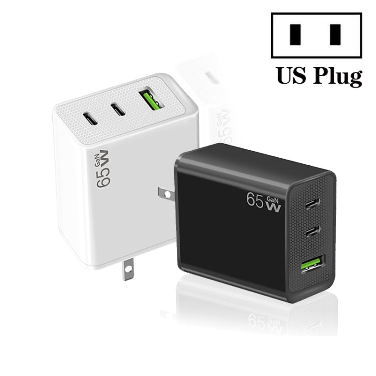 GaN PD65W 타입-C x 2 + USB3.0 노트북 어댑터 애플 맥북 시리즈용, US 플러그