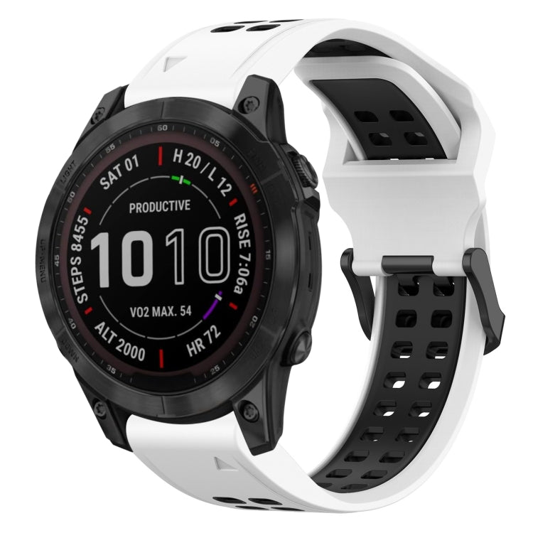 Two Color Reverse Buckle 22mm Silicone Watch Band, For Garmin Fenix 7 Sapphire Solar, For Garmin Fenix 6 Pro, For Garmin Fenix 5, For Garmin Fenix 5 Plus