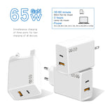 GaN PD48W Type-C PD3.0 + USB3.0 노트북 어댑터, MacBook 시리즈용, EU 플러그, EU 플러그