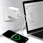 GaN PD48W Type-C PD3.0 + USB3.0 노트북 어댑터, MacBook 시리즈용, EU 플러그, EU 플러그