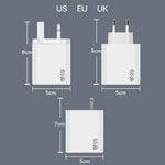GaN PD48W Type-C PD3.0 + USB3.0 노트북 어댑터, MacBook 시리즈용, EU 플러그, EU 플러그