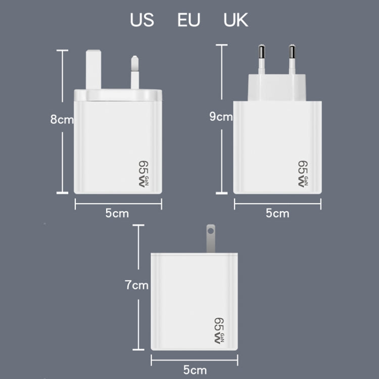 GaN PD48W Type-C PD3.0 + USB3.0 노트북 어댑터, MacBook 시리즈용, EU 플러그, EU 플러그