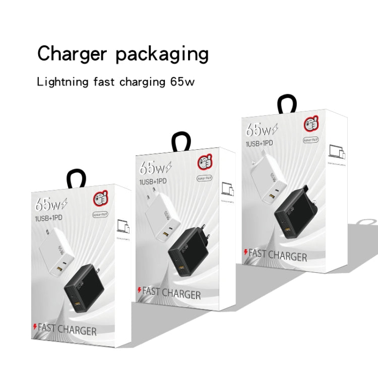GaN PD48W Type-C PD3.0 + USB3.0 노트북 어댑터, MacBook 시리즈용, EU 플러그, EU 플러그
