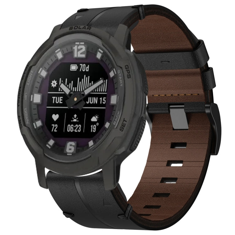 Leather Textured 22mm Watch Band, For Garmin Fenix E 47mm, For Garmin Fenix 8 MIP 47mm, For Garmin Fenix 8 AMOLED 47mm, For Garmin Fenix 7 Pro 47mm, For Garmin Epix Pro 47mm, For Garmin MARQ Athlete Gen 2, For Garmin MARQ Commander                     ...