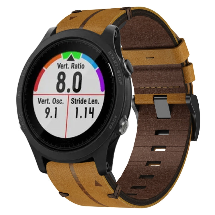 Leather Textured 22mm Watch Band, For Garmin Fenix E 47mm, For Garmin Fenix 8 MIP 47mm, For Garmin Fenix 8 AMOLED 47mm, For Garmin Fenix 7 Pro 47mm, For Garmin Epix Pro 47mm, For Garmin MARQ Athlete Gen 2, For Garmin MARQ Commander                     ...