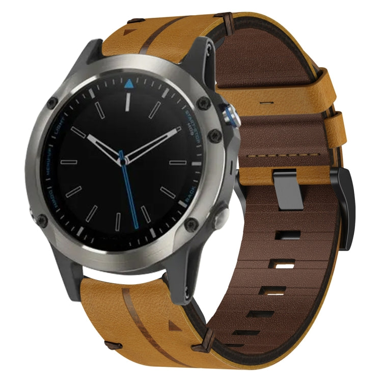 Leather Textured 22mm Watch Band, For Garmin Fenix E 47mm, For Garmin Fenix 8 MIP 47mm, For Garmin Fenix 8 AMOLED 47mm, For Garmin Fenix 7 Pro 47mm, For Garmin Epix Pro 47mm, For Garmin MARQ Athlete Gen 2, For Garmin MARQ Commander                     ...