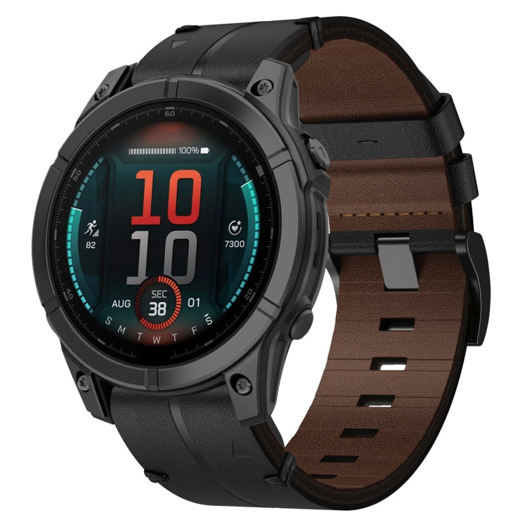 Leather Textured 22mm Watch Band, For Garmin Fenix E 47mm, For Garmin Fenix 8 MIP 47mm, For Garmin Fenix 8 AMOLED 47mm, For Garmin Fenix 7 Pro 47mm, For Garmin Epix Pro 47mm, For Garmin MARQ Athlete Gen 2, For Garmin MARQ Commander                     ...