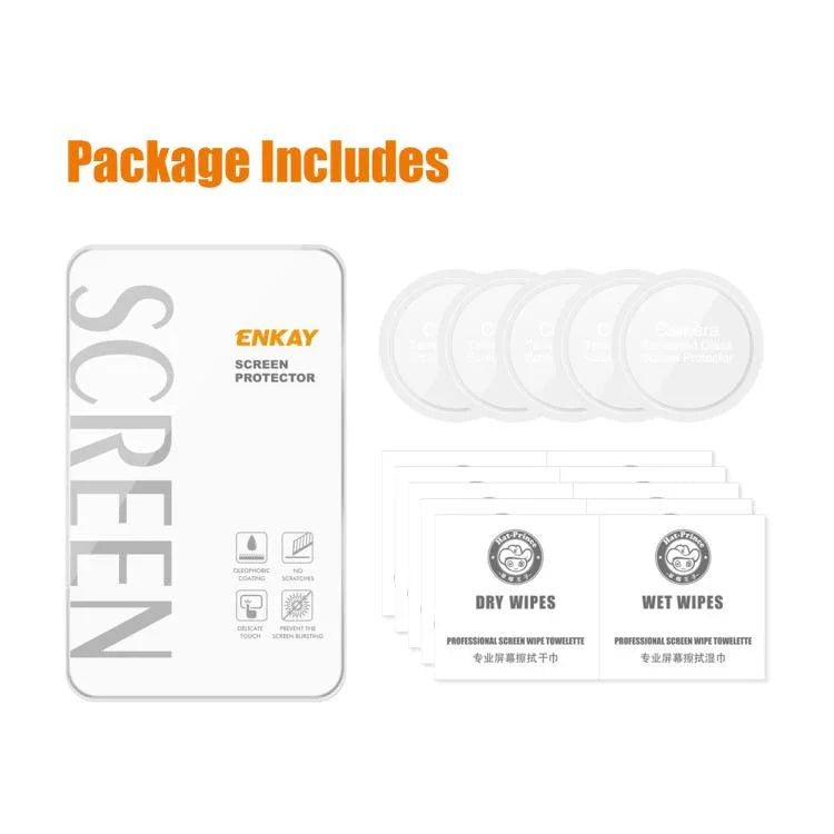 삼성 갤럭시 워치 울트라 47mm / 울트라 2025, 삼성 갤럭시 워치8 44mm, 삼성 갤럭시 워치8 40mm, 삼성 갤럭시 워치6 클래식 / 울트라 47mm용 ENKAY 0.2mm 9H 강화유리 스크린 보호 필름 5개 세트