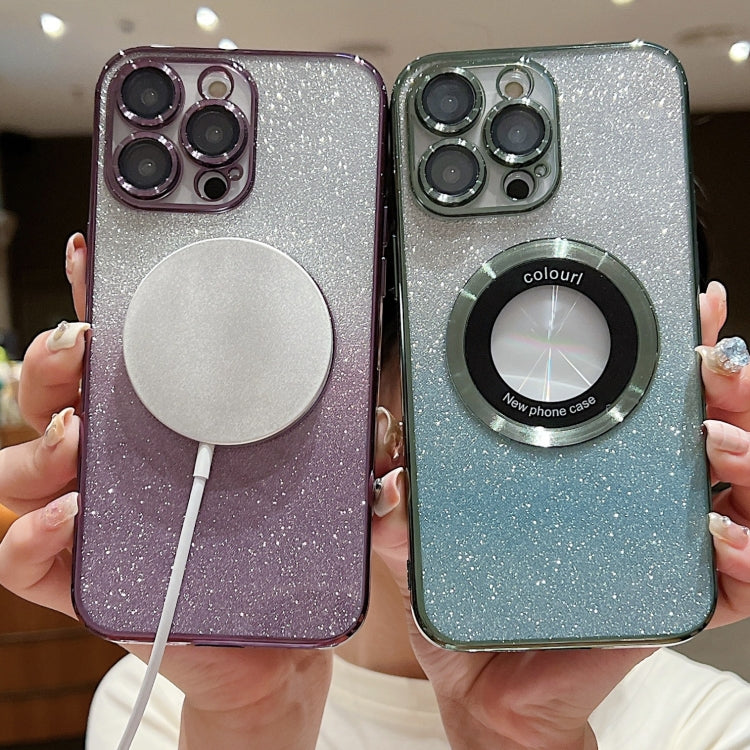그라데이션 글리터 전기 도금 MagSafe TPU 휴대폰 케이스, 아이폰 14용, 아이폰 14 프로용, 아이폰 14 프로 맥스용, 아이폰 13 프로 맥스용, 아이폰 13 프로용, 아이폰 13용