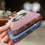 그라데이션 글리터 전기 도금 MagSafe TPU 휴대폰 케이스, 아이폰 17e / 16e용, 아이폰 17 프로 맥스용, 아이폰 17 프로용, 아이폰 17용, 아이폰 에어용, 아이폰 16 프로 맥스용