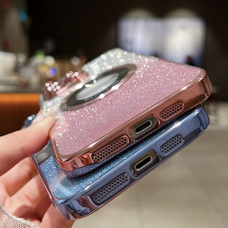 그라데이션 글리터 전기 도금 MagSafe TPU 휴대폰 케이스, 아이폰 17e / 16e용, 아이폰 17 프로 맥스용, 아이폰 17 프로용, 아이폰 17용, 아이폰 에어용, 아이폰 16 프로 맥스용