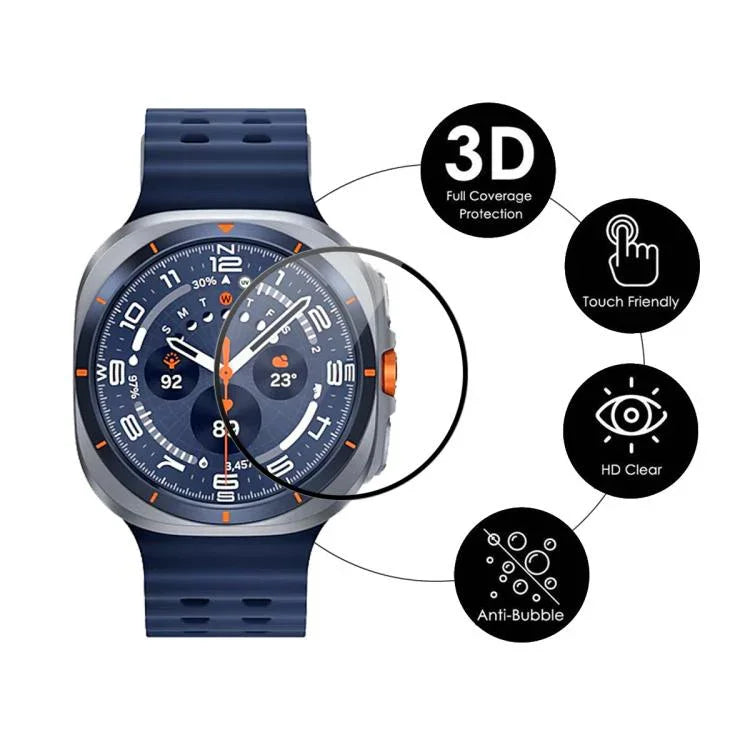 삼성 갤럭시 워치 울트라 47mm / 울트라 2025, 삼성 갤럭시 워치8 클래식 46mm, 삼성 갤럭시 워치8 44mm, 삼성 갤럭시 워치8 40mm용 ENKAY 3D 풀 커버 소프트 PC 엣지 PMMA HD 스크린 필름 2개 세트