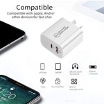 PD30W USB-C / 타입-C + QC3.0 USB 듀얼 포트 충전기 1m USB to 8핀 데이터 케이블 포함, EU 플러그, US 플러그, AU 플러그