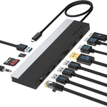 Wavlink UMD08 디스플레이포트 12-in-1 타입-C 트리플 디스플레이 도킹 스테이션, UMD08