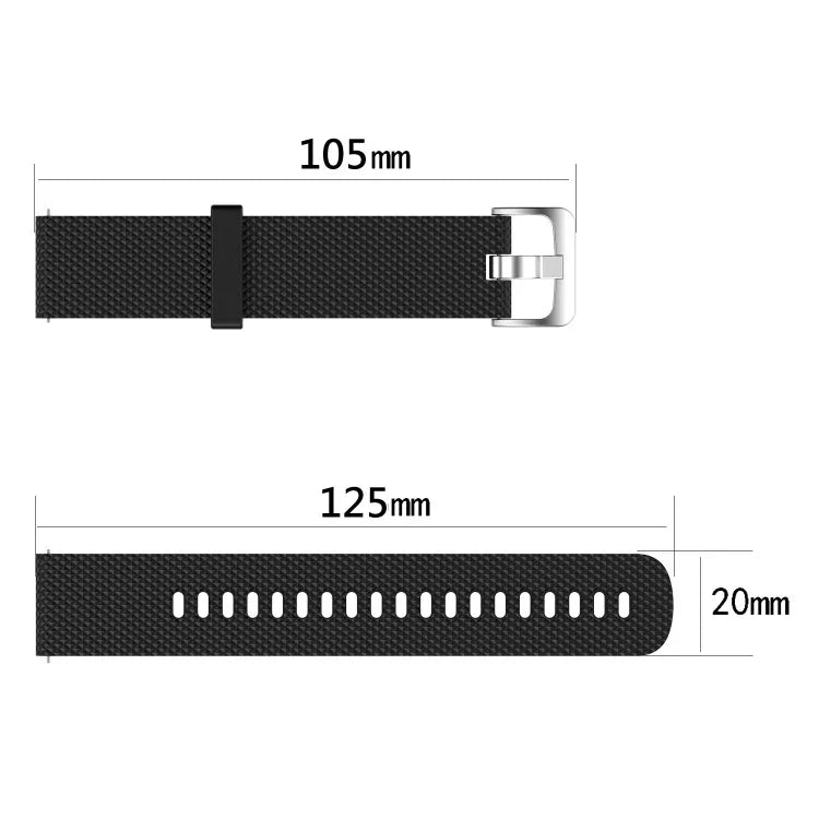 20mm 다이아몬드 텍스처 실리콘 시계 밴드, 삼성 갤럭시 워치 4 클래식 42mm용, 삼성 갤럭시 워치 액티브 2 44mm용, 삼성 갤럭시 워치 액티브 2 40mm용, 삼성 갤럭시 워치 42mm용
