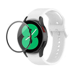 JUNSUNMAY Silicone Adjustable Strap + Full Coverage PMMA Screen Protector Kit, For Samsung Galaxy Watch5 40mm, For Samsung Galaxy Watch4 44mm, For Samsung Galaxy Watch4 40mm