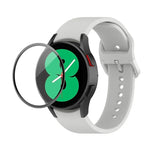 JUNSUNMAY Silicone Adjustable Strap + Full Coverage PMMA Screen Protector Kit, For Samsung Galaxy Watch5 40mm, For Samsung Galaxy Watch4 44mm, For Samsung Galaxy Watch4 40mm