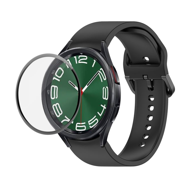 JUNSUNMAY 실리콘 조절 스트랩 + 풀 커버리지 PMMA 스크린 프로텍터 키트, 삼성 갤럭시 워치6 클래식 47mm, 삼성 갤럭시 워치6 44mm, 삼성 갤럭시 워치6 40mm용