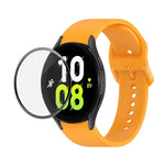 JUNSUNMAY Silicone Adjustable Strap + Full Coverage PMMA Screen Protector Kit, For Samsung Galaxy Watch5 40mm, For Samsung Galaxy Watch4 44mm, For Samsung Galaxy Watch4 40mm