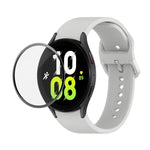 JUNSUNMAY Silicone Adjustable Strap + Full Coverage PMMA Screen Protector Kit, For Samsung Galaxy Watch5 40mm, For Samsung Galaxy Watch4 44mm, For Samsung Galaxy Watch4 40mm