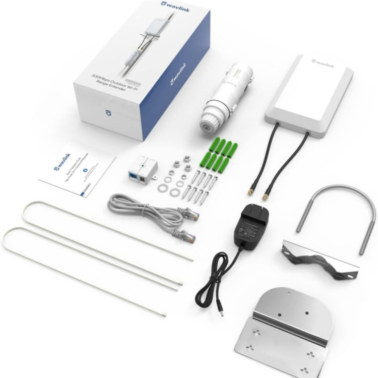 WAVLINK WN570HP2 야외 방수 300Mbps WiFi 확장기 무선 AP 리피터, 미국 플러그, 유럽 플러그