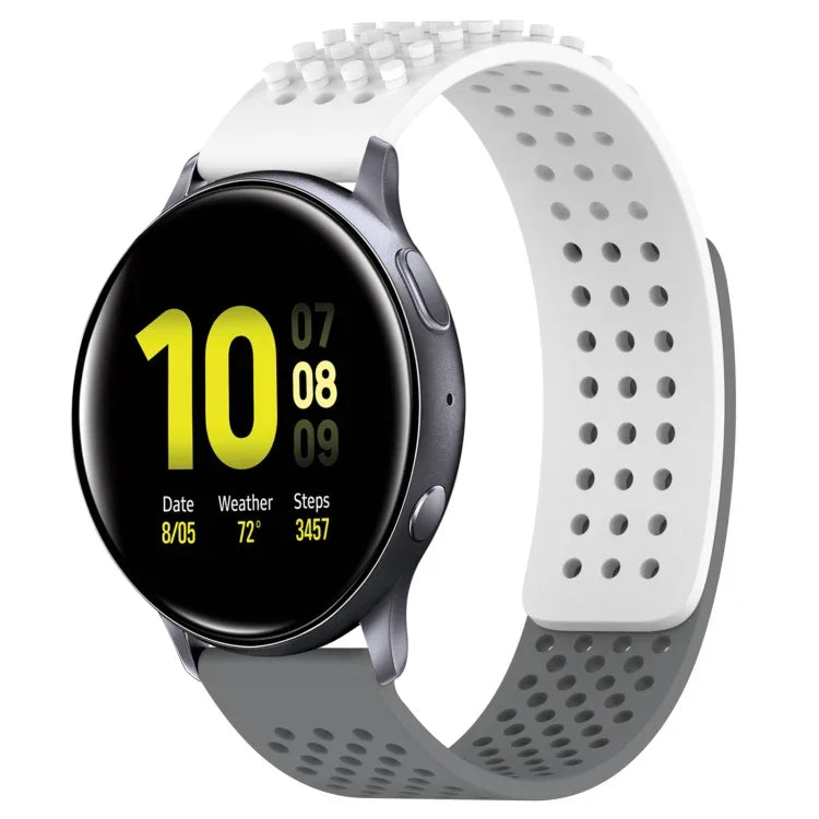 20mm 구멍 통기성 3D 도트 실리콘 시계 밴드, 삼성 갤럭시 워치 4 클래식 42mm용, 삼성 갤럭시 워치 액티브 2 44mm용, 삼성 갤럭시 워치 액티브 2 40mm용