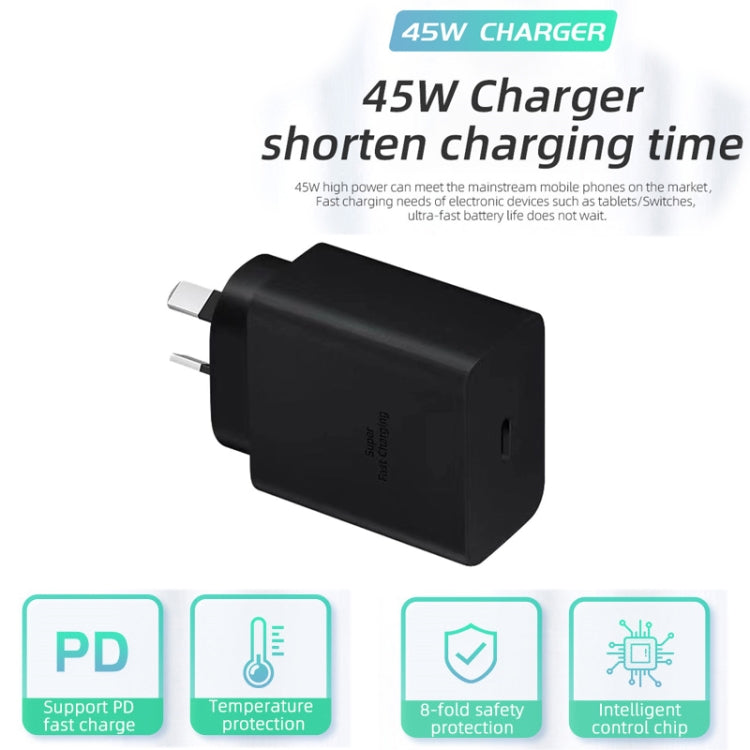 M135 PPS / PD 45W USB-C / 타입-C 포트 고속 충전기, AU 플러그, AU 플러그