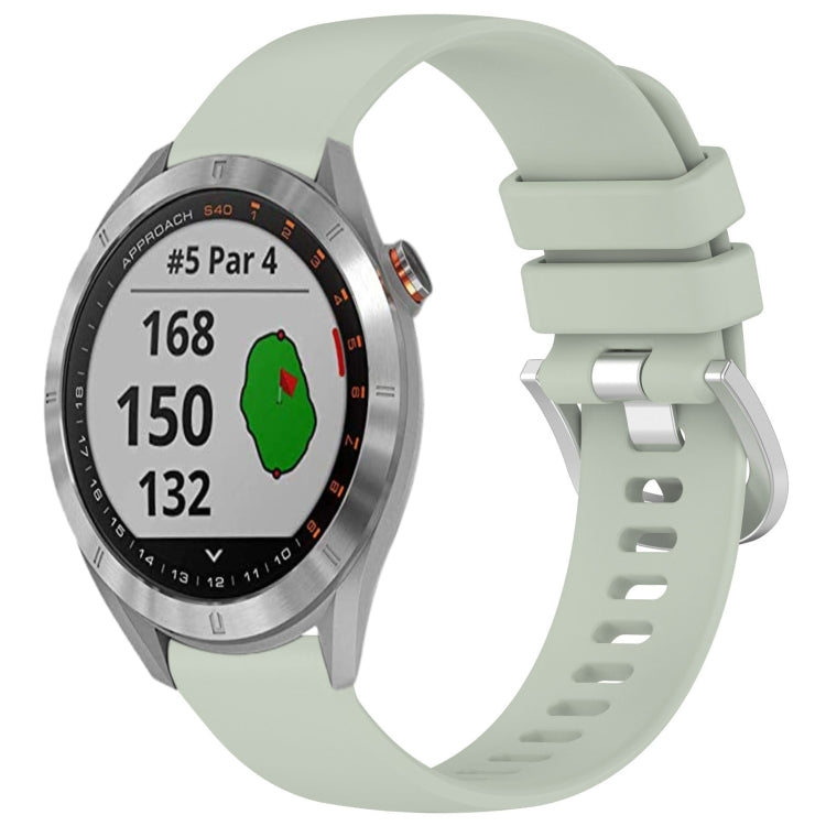 Liquid Glossy Silver Buckle Silicone Watch Band, For Garmin VivoMove Luxe / Garminmove Luxe, For Garmin Forerunner 645 / 645 Music, For Garmin Approach S40, For Garmin Vivomove3 / Garminmove3