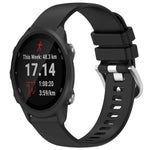 Liquid Glossy Silver Buckle Silicone Watch Band, For Garmin Forerunner245 / 245 Music, For Garmin VivoMove Style / Vivomove, For Garmin Vivomove HR Sport, For Garmin Vivoactive 5