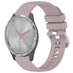 Liquid Glossy Silver Buckle Silicone Watch Band, For Garmin Vivoactive 4S, For Garmin Vivomove 3S