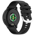 Liquid Glossy Silver Buckle Silicone Watch Band, For Garmin Vivoactive 4S, For Garmin Vivomove 3S