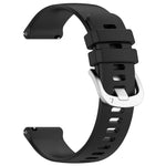Liquid Glossy Silver Buckle Silicone Watch Band, For Garmin Vivoactive 4S, For Garmin Vivomove 3S