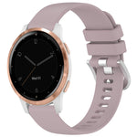Liquid Glossy Silver Buckle Silicone Watch Band, For Garmin Vivoactive 4S, For Garmin Vivomove 3S