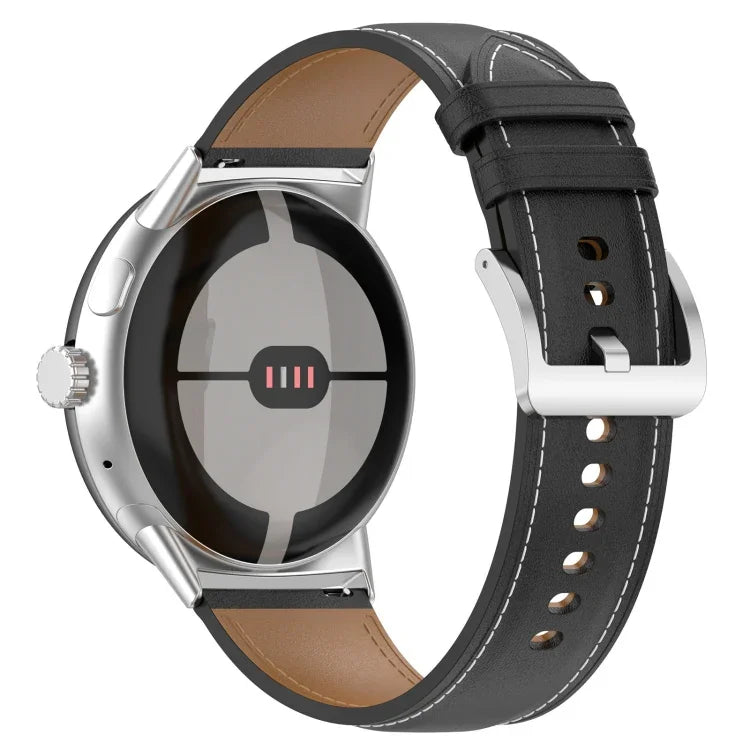 최상층 가죽 엠보싱 재봉 시계줄, Google Pixel Watch 4 / 3 / 2 / 1 41mm용