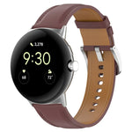 최상층 가죽 엠보싱 재봉 시계줄, Google Pixel Watch 4 / 3 / 2 / 1 41mm용