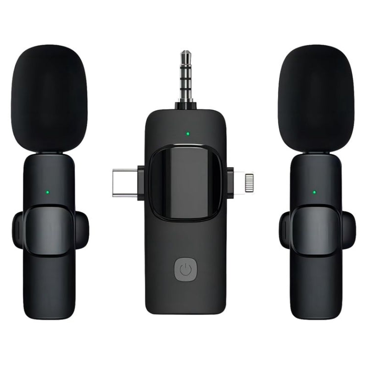 아이폰/안드로이드용 무선 라발리에 마이크, 2-in-1, 3-in-1
